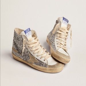 Golden Goose Silver Glitter Penstar Francy Size 40